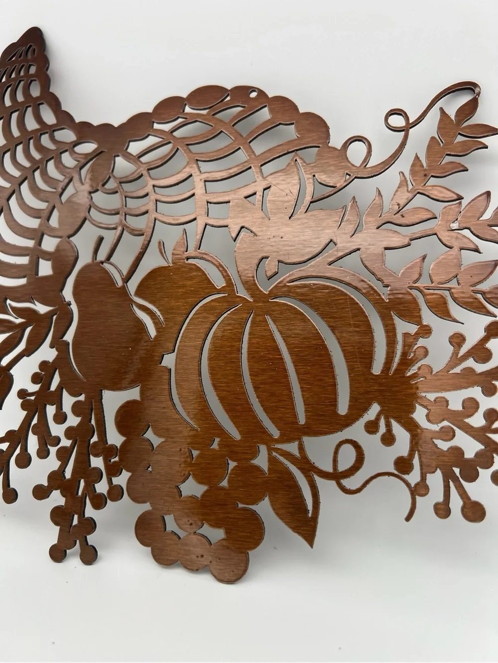 Redline copper Brown Metal Cornucopia Wall Decor